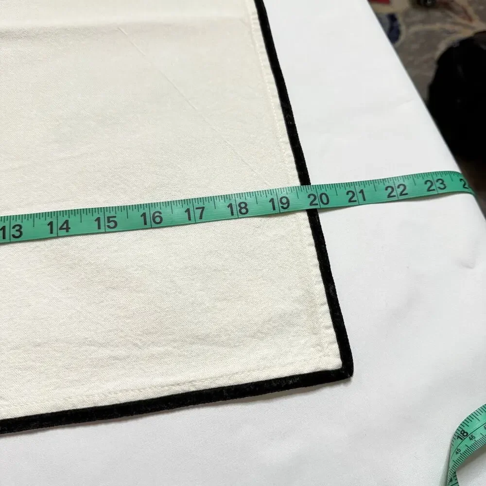 Threshold 100% Cotton Cloth Napkins White Black Trim Set of 4 Minimalist 19